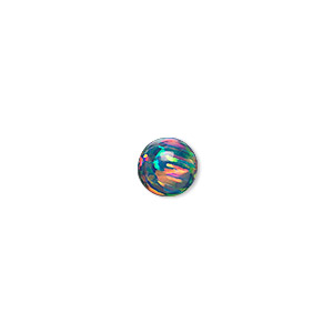 Bead, &quot;opal&quot; (silica and epoxy) (man-made), multicolored, 8mm round. Sold individually.
