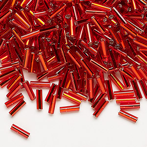 Bugle Beads Glass Reds