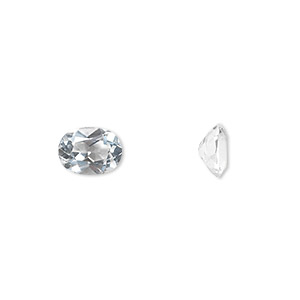 Gem, white topaz (natural), 8x6mm faceted oval, A grade, Mohs hardness 8. Sold individually.