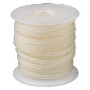 Cord, synthetic rubber, semi-clear, 4mm round. Sold per pkg of 10 meters (32.8 feet).