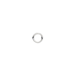 Jump ring, sterling silver, 6mm soldered round, 4.4mm inside diameter, 20 gauge. Sold per pkg of 20.
