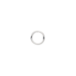 Jump ring, sterling silver, 8mm soldered round, 6.4mm inside diameter ...