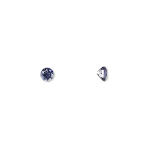 Gem, iolite (natural), 4mm faceted round, A grade, Mohs hardness 7 to 7-1/2. Sold per pkg of 2.