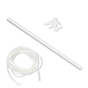 Warp, aluminum / plastic / texsolv nylon cord, white, 12 inches with (4) 25x11.5mm pegs. Sold individually.