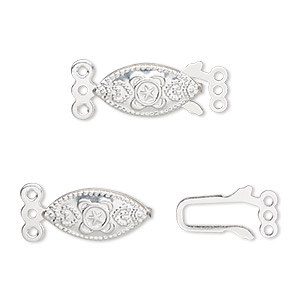Fishhook Clasps Silver Plated/Finished Silver Colored