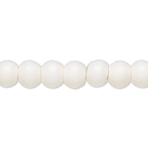 Bead, bone (bleached), white, 8mm round, Mohs hardness 2-1/2. Sold per 15-1/2&quot; to 16&quot; strand.
