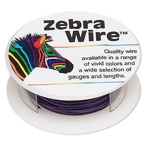 Wire, Zebra Wire&#153;, color-coated copper, purple, round, 20 gauge. Sold per 15-yard spool.