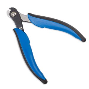 Memory wire cutter, steel and rubber, blue and black, 5-1/2 inches. Sold individually.