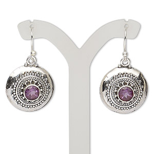 Fishhook Earrings Amethyst Purples / Lavenders