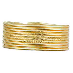 French wire, gold-plated copper, medium, 1mm. Sold per 27- to 30-inch strand.
