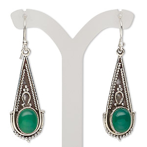 Fishhook Earrings Onyx Greens