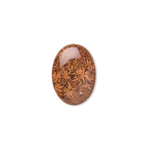 Cabochon, chrysanthemum stone (natural), 18x13mm calibrated oval, B grade, Mohs hardness 3 to 4. Sold per pkg of 4.
