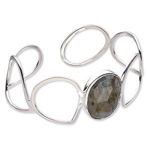 Cuff Bracelets Labradorite Silver Colored