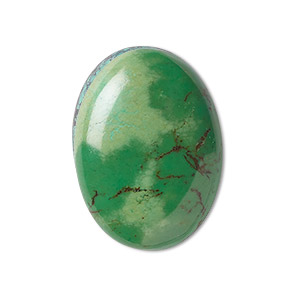 Cabochon, turquoise (dyed / stabilized), 30x22mm calibrated oval, B grade, Mohs hardness 5 to 6. Sold individually.