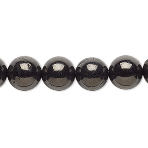 Bead, jet (natural), 10mm hand-cut round, A- grade, Mohs hardness 2-1/2 to 4. Sold per 16-inch strand.