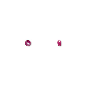 Bead, ruby (heated), 3x1mm-4x2mm hand-cut rondelle, B- grade, Mohs hardness 9. Sold individually.