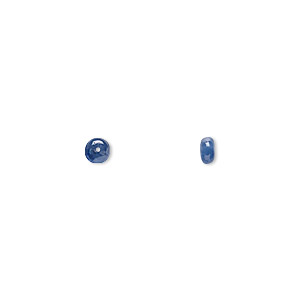 Bead, sapphire (heated), 3x2mm-4x3mm hand-cut rondelle, B- grade, Mohs hardness 9. Sold individually.
