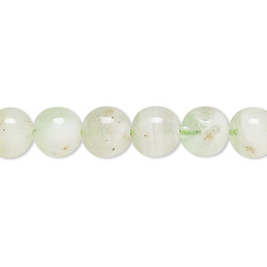 Bead, fluorite (natural), green and white, 10mm hand-cut round, B grade, Mohs hardness 4. Sold per 16-inch strand.