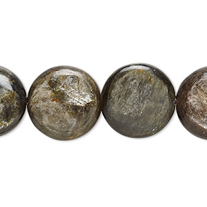 Bead, mica (coated), 16mm hand-cut puffed flat round, B grade, Mohs hardness 2. Sold per 15-1/2&quot; to 16&quot; strand.