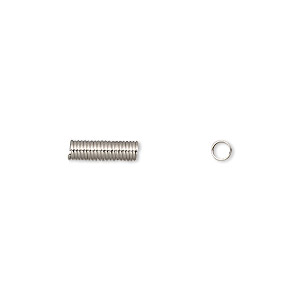 Cord coil, nickel-plated brass, 10x3mm, 2mm inside diameter. Sold per pkg of 100.