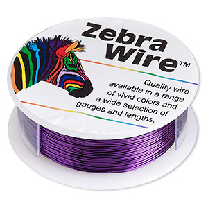 Wire, Zebra Wire&#153;, color-coated copper, purple, round, 26 gauge. Sold per 1/4 pound spool, approximately 115 yards.