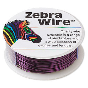Wire, Zebra Wire&#153;, color-coated copper, purple, round, 22 gauge. Sold per 1/4 pound spool, approximately 42 yards.