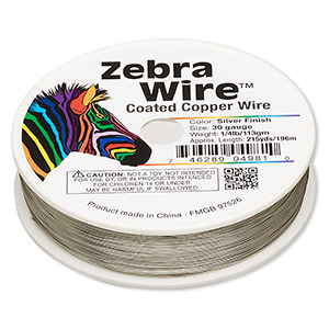 Wire, ParaWire™, silver-plated copper, round, 20 gauge. Sold per 6