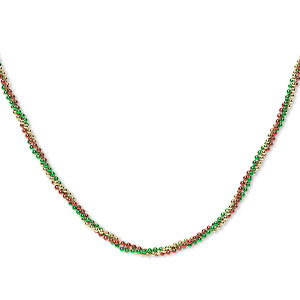 Chain Necklaces Brass and Brass-Plated Multi-colored
