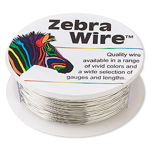 Wire, Zebra Wire&#153;, copper, silver color, round, 24 gauge. Sold per 1/4 pound spool, approximately 71 yards.