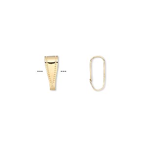 Bail, pendant, gold-plated brass, 10x4mm. Sold per pkg of 100.