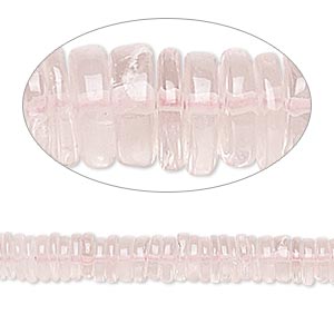 Bead, rose quartz (natural), 4x1mm-6x2mm hand-cut rondelle, B grade, Mohs hardness 7. Sold per 8-inch strand, approximately 100-150 beads.