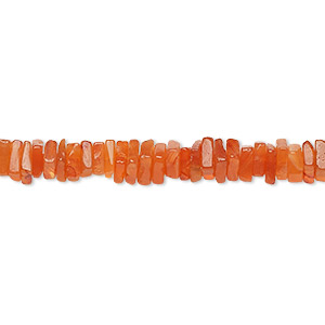 Bead, carnelian (dyed / heated), 4x1mm-6x2mm hand-cut square rondelle, B grade, Mohs hardness 6-1/2 to 7. Sold per 8-inch strand, approximately 95-150 beads.