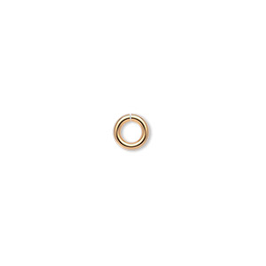 Jump ring, 14Kt gold-filled, 6mm round, 3.4mm inside diameter, 16 gauge. Sold per pkg of 10.