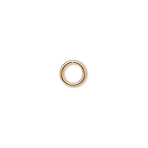 Jump ring, 14Kt gold-filled, 8mm round, 5.4mm inside diameter, 16 gauge. Sold per pkg of 10.