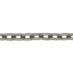 Chain, anodized aluminum, gunmetal, 5mm oval cable. Sold per pkg of 25 feet.