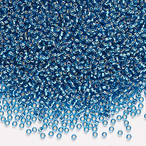 Miyuki Round Rocaille Seed Bead 8/0 Silver Lined Cobalt Blue, Size: 3 Grams