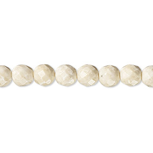 Bead, riverstone (coated), 6mm faceted round, B grade, Mohs hardness 3-1/2. Sold per 8-inch strand, approximately 35 beads.