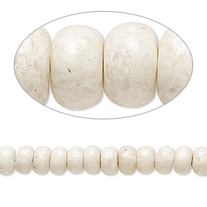 Bead, riverstone (coated), 6x4mm rondelle, B grade, Mohs hardness 3-1/2. Sold per 8-inch strand, approximately 50 beads.