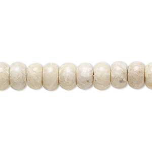 Bead, riverstone (coated), 8x6mm rondelle, B grade, Mohs hardness 3-1/2. Sold per 8-inch strand, approximately 35 beads.
