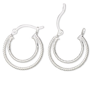 Sterling Silver Double Hoop Earrings 
