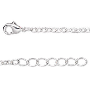 2.5 INCH SILVER PLATED EXTENSION  NECKLACE/BRACELET EXTENDER CHAIN LOBSTER CLASP 