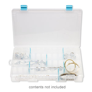  ArtBin 6857AG Large Anti-Tarnish Box with Removable Dividers,  Jewelry & Craft Organizer with Anti-Tarnish Technology, [1] Plastic Storage  Case, Clear with Aqua Accents