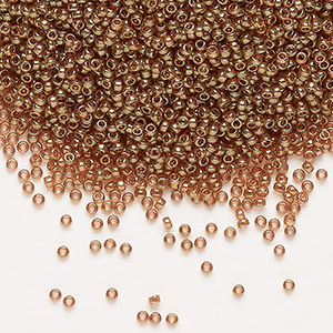 Seed bead, Miyuki, glass, translucent gold luster topaz, (RR311), #15 rocaille. Sold per 250-gram pkg.