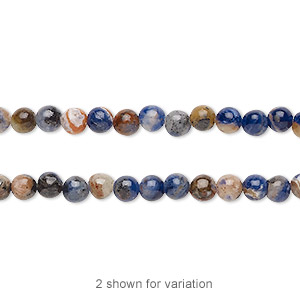 Bead, orange sodalite (natural), 4mm hand-cut round, B grade, Mohs hardness 5 to 6. Sold per 15-1/2&quot; to 16&quot; strand.