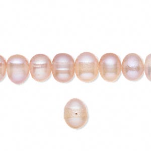 Pearl, cultured freshwater, mauve, 6-7mm semi-round, D grade, Mohs hardness 2-1/2 to 4. Sold per 16-inch strand.