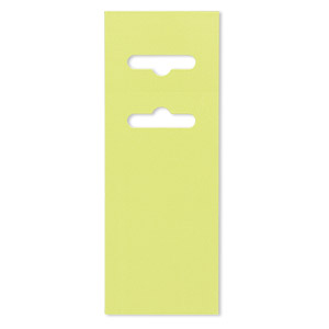 Display card, paper, lime green, 3-1/2 x 2 inches with fold-over butterfly hang tab. Sold per pkg of 50.