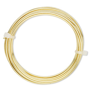 Wire, ParaWire&#153;, gold-finished and silver-plated copper, round, 14 gauge. Sold per 10-foot section.