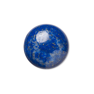 Cabochon, denim lapis (natural), 18mm calibrated round, C grade, Mohs hardness 5 to 6. Sold individually.