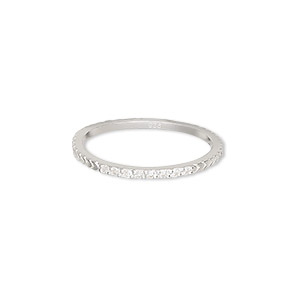Ring, Create Compliments®, cubic zirconia and sterling silver, clear, 1 ...