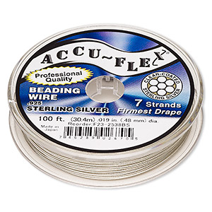 Beading Wire Sterling Silver Silver Colored